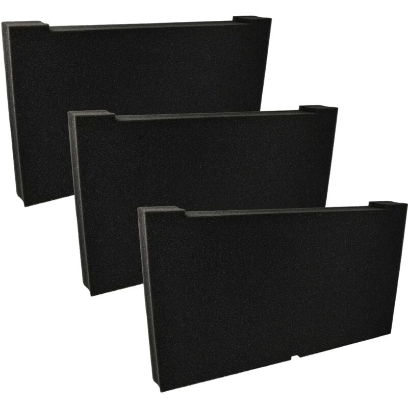 foto del prodotto 3x inserto compatibile con dewalt tough-box ds300, ds150 cassette degli attrezzi - gommapiuma, personalizzabile, a 2 strati, nero - vhbw