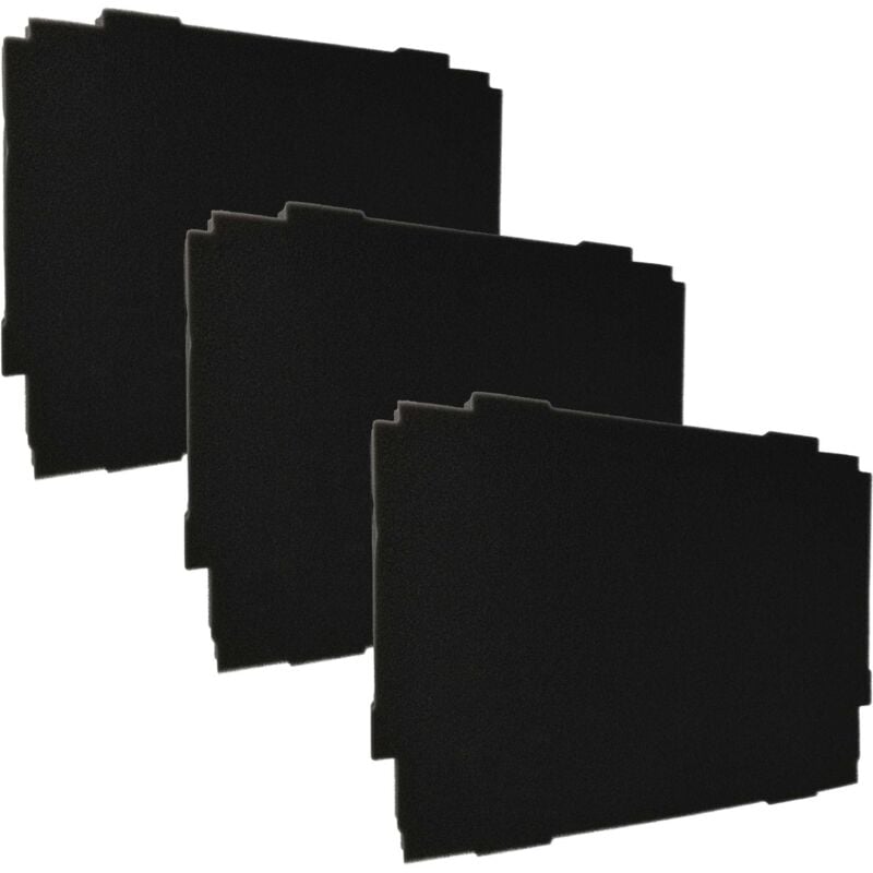 foto del prodotto 3x inserto compatibile con hikoki hit case i iv cassette degli attrezzi gommapiuma, personalizzabile, nero vhbw