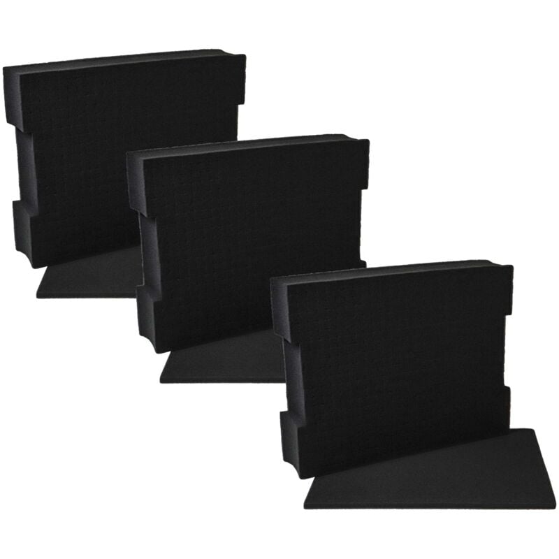 foto del prodotto 3x inserto con base compatibile con sortimo l boxx 136 cassette degli attrezzi gommapiuma, personalizzabile, nero vhbw
