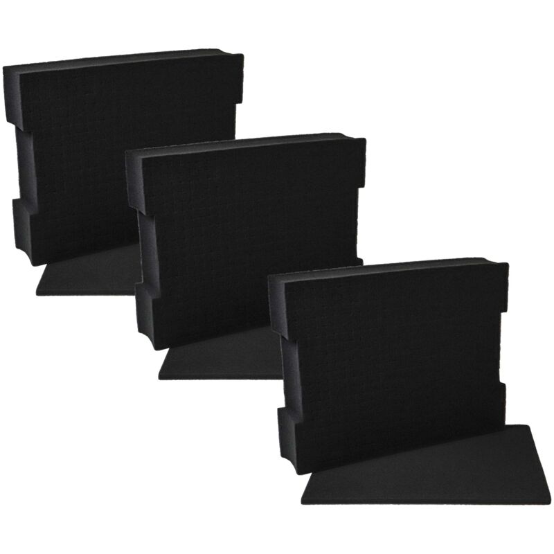 foto del prodotto 3x inserto con base sostituisce bosch 1600a001s1, 1 600 a00 1s1 per cassette degli attrezzi gommapiuma, personalizzabile, nero vhbw