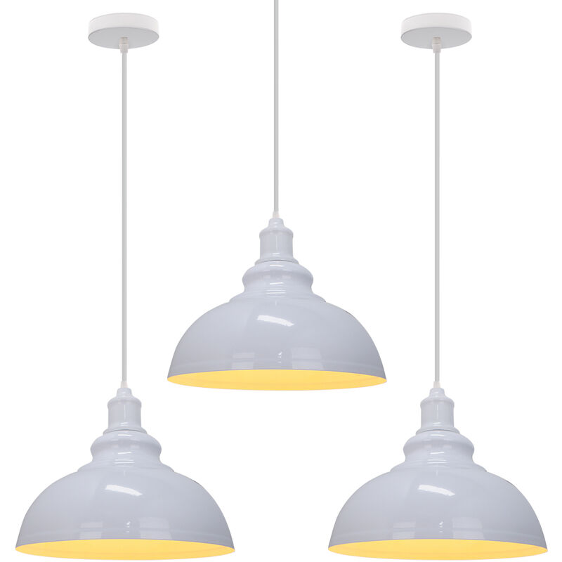 foto del prodotto 3x lampada a sospensione vintage, lampada da soffitto con 29cm paralume in metallo, industriale stile illuminazione supporto edison e27 per