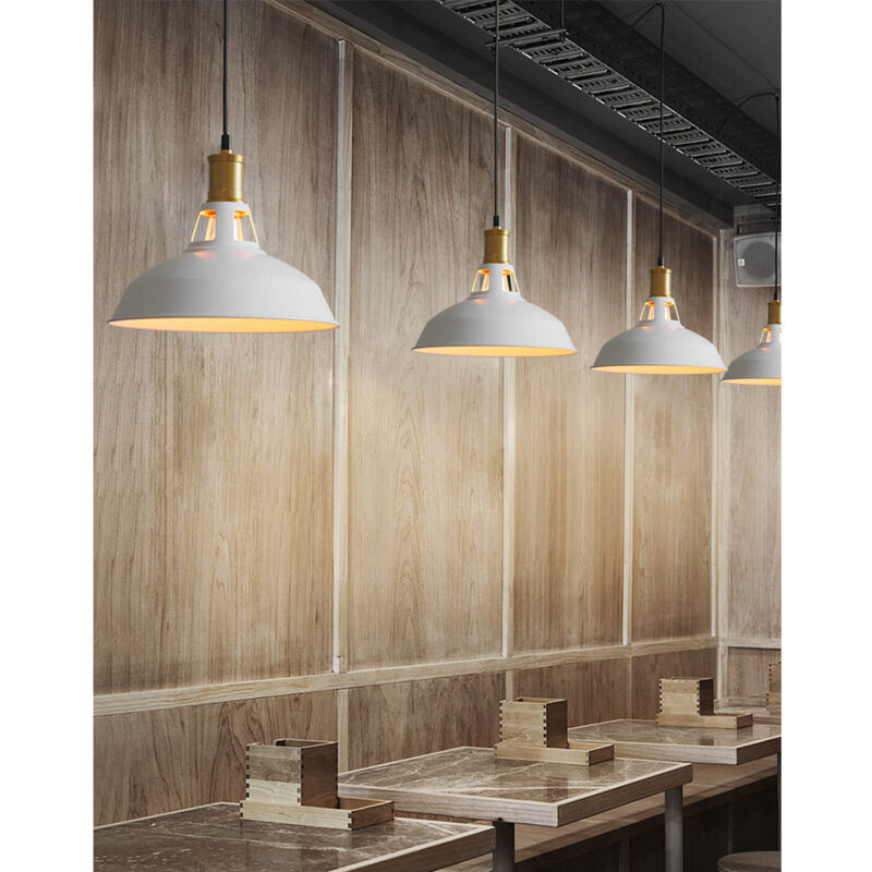 foto del prodotto 3x lampada a sospensione, vintage lampada da soffitto con paralume in metallo, industriale stile illuminazione supporto edison e27 per corridoio