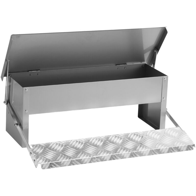 foto del prodotto 3x mangiatoia automatica per polli 5kg - distributore in acciaio zincato con pedale di apertura automatica e coperchio impermeabile per pollame