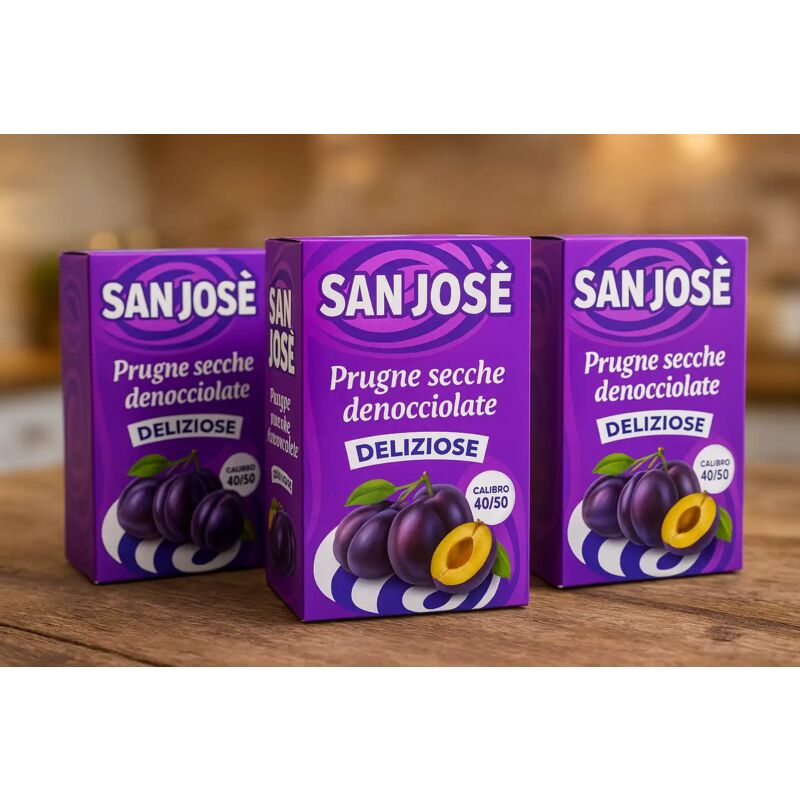 foto del prodotto 3x prugne secche denocciolate 200g calibro 40 50 san jos frutta secca