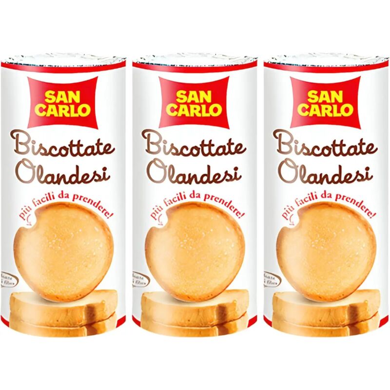 foto del prodotto 3x san carlo fette biscottate olandesi dorate friabili e croccanti 3x125gr