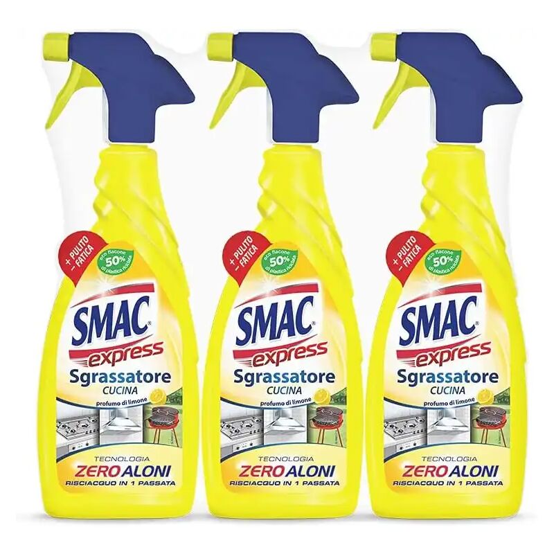 foto del prodotto 3x smac express sgrassatore limone 650ml spray cucina zero aloni
