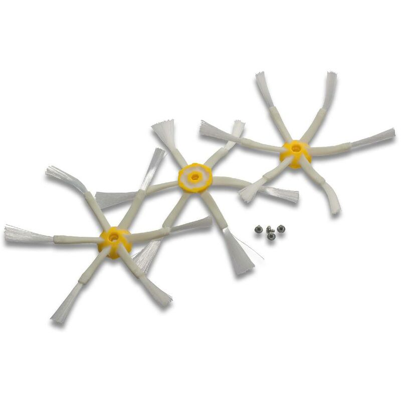 foto del prodotto 3x spazzola laterale compatibile con irobot roomba 532, 530, 531, 500, 510, 520, 534, 535, serie 500 robot aspirapolvere set spazzole, bianco vhbw