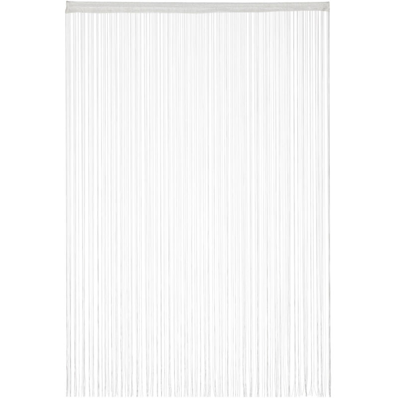 foto del prodotto 3x tenda a fili bianca, accorciabile, con passanti, per porte e finestre, 145x245 cm, bianca