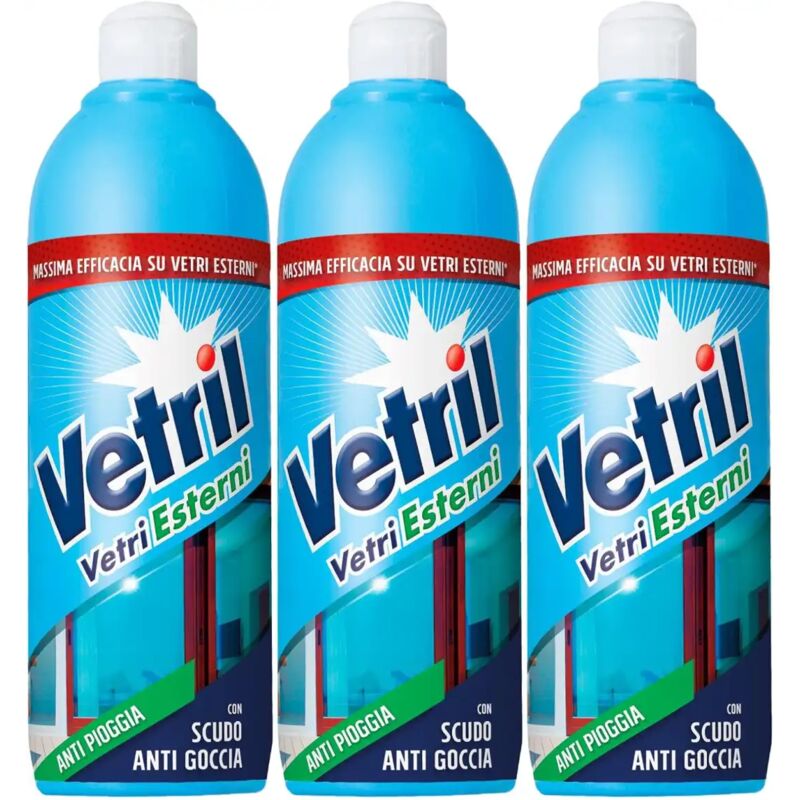 foto del prodotto 3x vetril detersivo detergente anti pioggia con scudo anti goccia vetri esterni