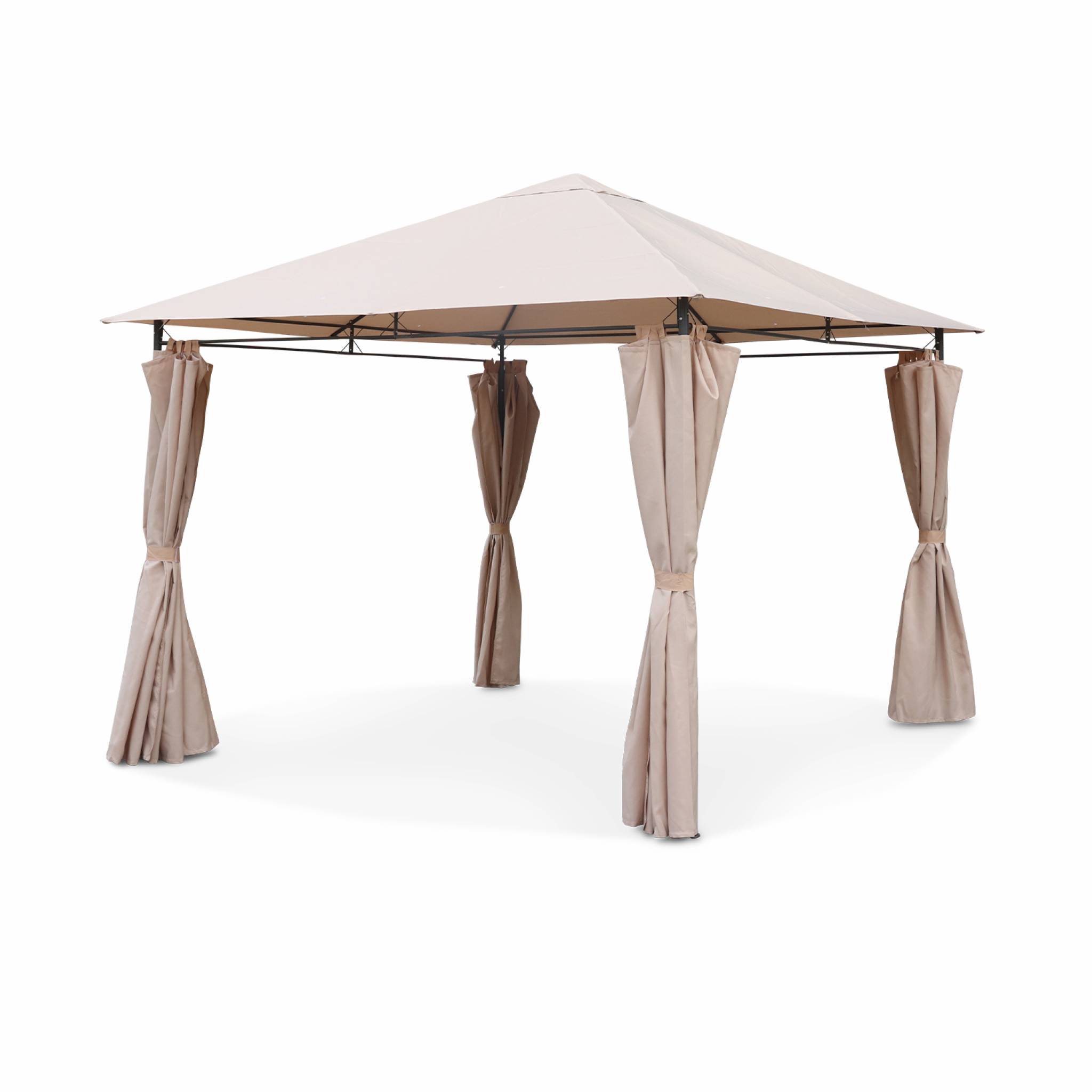 foto del prodotto 3x3m pergola da giardino struttura in alluminio con tende scorrevoli,
