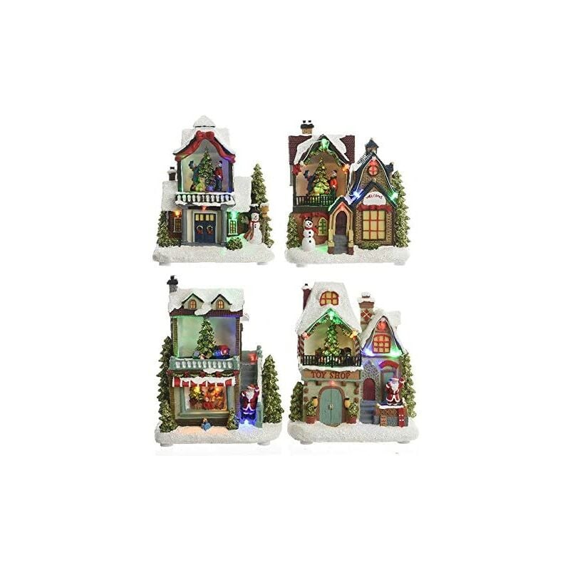foto del prodotto 3xaa led casa di natale modelli assortiti 14x9x20cm