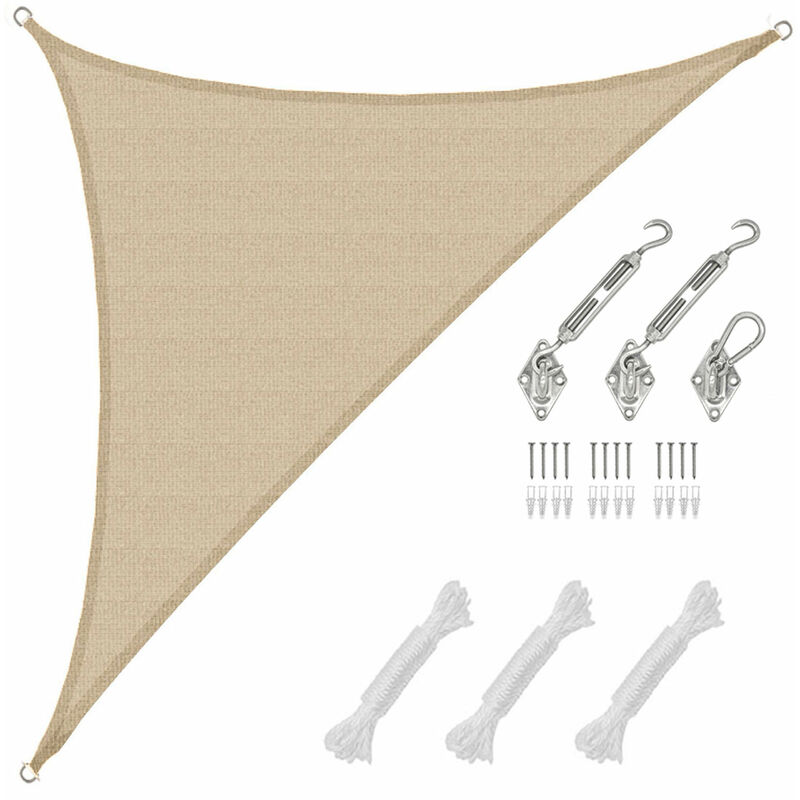 foto del prodotto 4,2x4,2x6 vela solare triangolare tenda da sole traspirante fissaggio inox