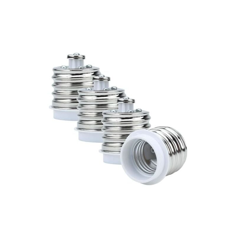 foto del prodotto 4 adattatori per portalampada da e40 a e27 in bianco set di 4 convertitori di riformattazione per portalampada per lampadine a incandescenza, led,