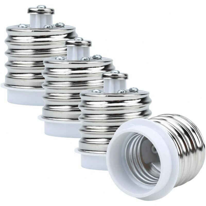 foto del prodotto 4 adattatori per portalampada da e40 a e27 in bianco set di 4 convertitori di riformattazione per portalampada per lampadine a incandescenza, led,