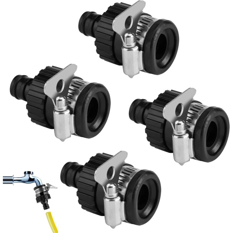 foto del prodotto 4 adattatori universali per rubinetti da 14 24 mm di diametro e tubi da giardino ymyny