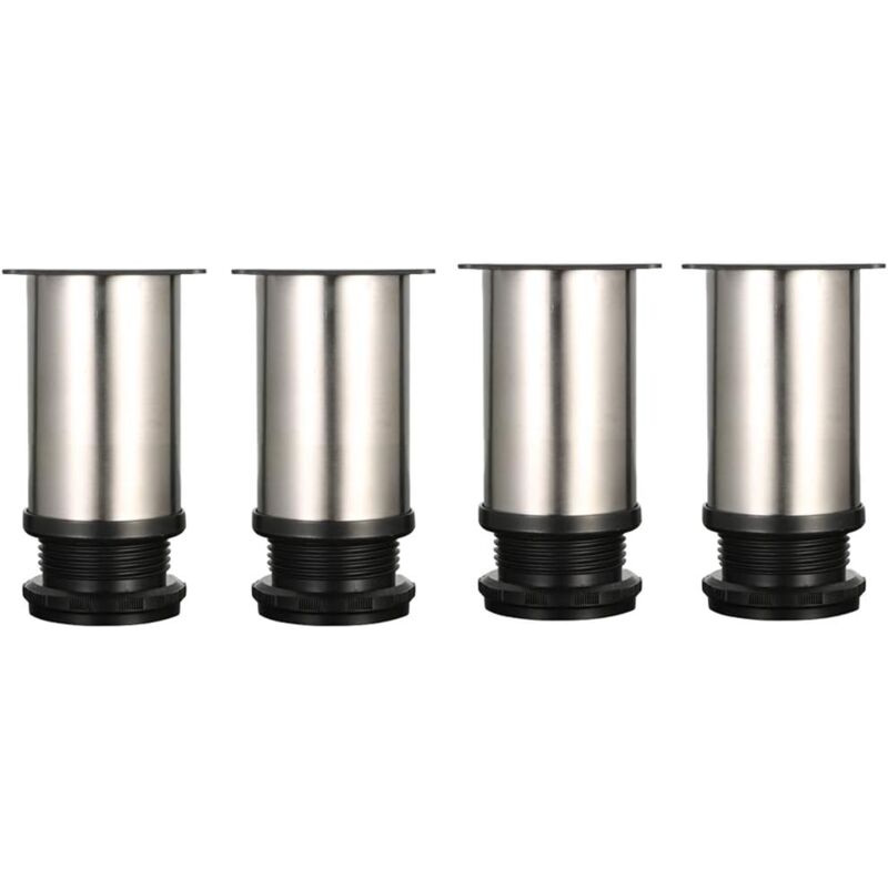 foto del prodotto 4 adjustable legs 8cm high thickened furniture legs table legs furniture legs, brushed stainless steel, height adjustable 0 15mm with stainless steel
