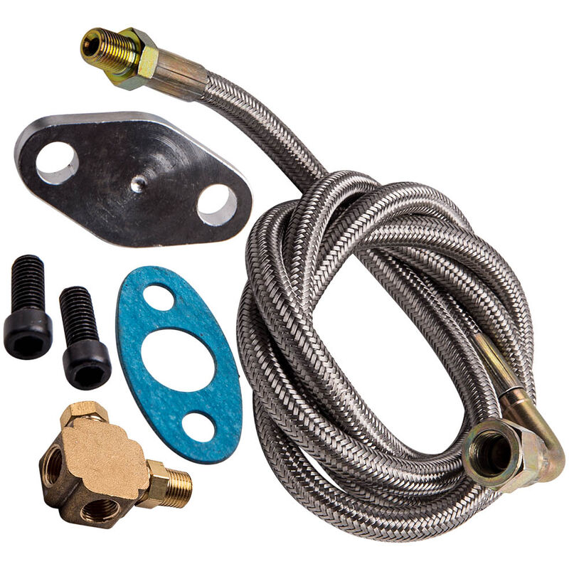 foto del prodotto 4 an universal 41 turbo oil feed lr cklaufleitung hose kit 1 8 npt t3 t44 an universal 41 turbo oil feed lr cklaufleitung hose kit 1 8 npt