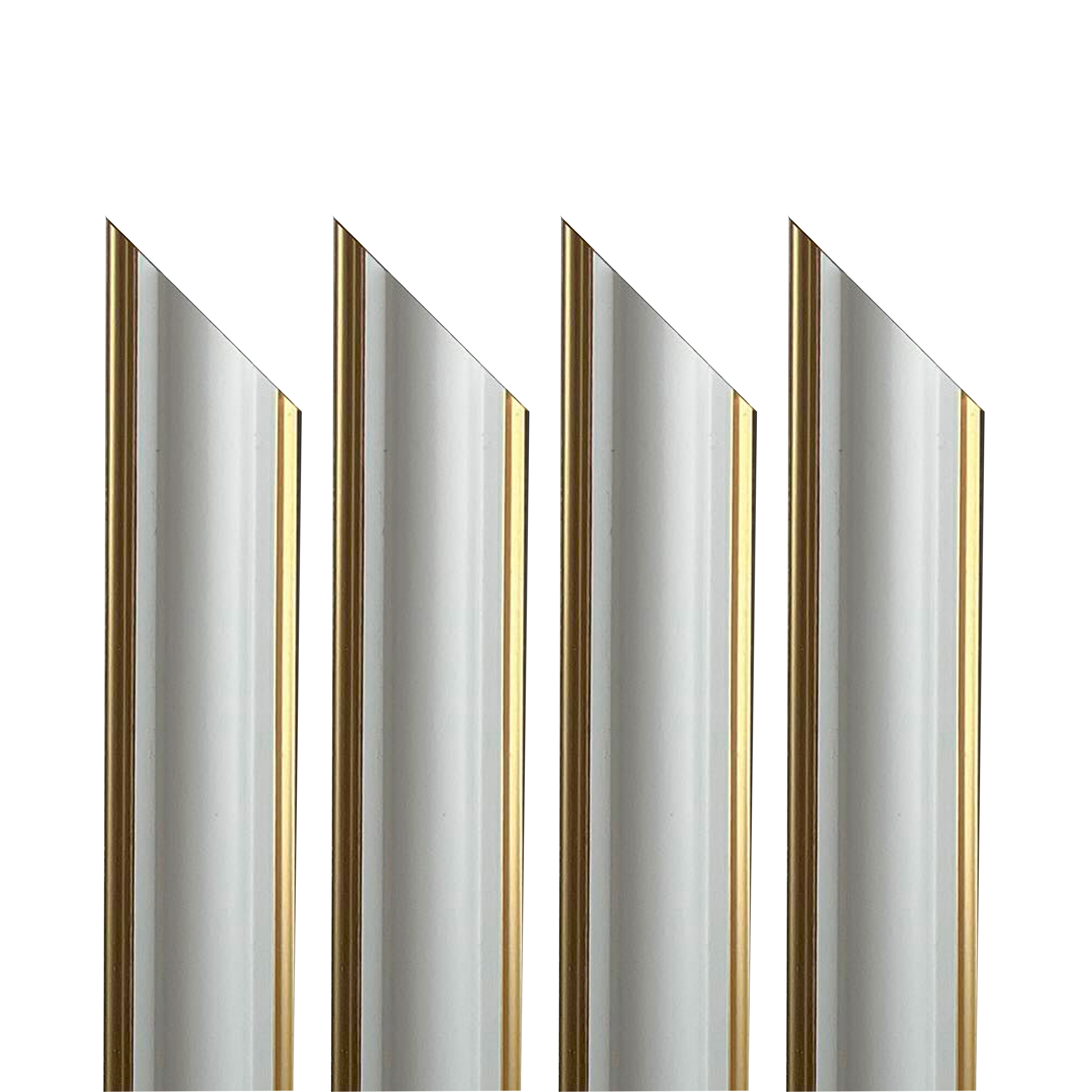 foto del prodotto 4 barre intere pretagliate ad angolo per bugna boiserie in polimeri linea gold doppio filo oro ral 9010 varie dimensioni - 4 barre da 220cm