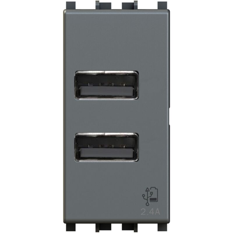 foto del prodotto 4 box - 4box presa usb 2.4 ampere, compatibile con vimar arkè grigio