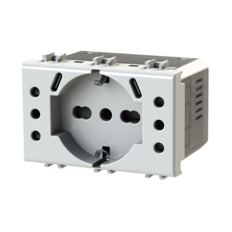 foto del prodotto 4 box presa multistandard 4box usb p503 compatibile bticino livinglight bianco 4busbp503.n