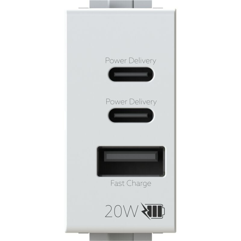 foto del prodotto 4 box presa usb cca compatibile matix 20w bianco 4busb20wcca.am
