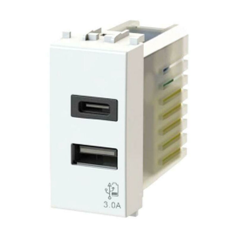 foto del prodotto 4 box presa usb con connettore tipo c e tipo a 3.0a gewiss chorus bianco 4b.g10.usb.30