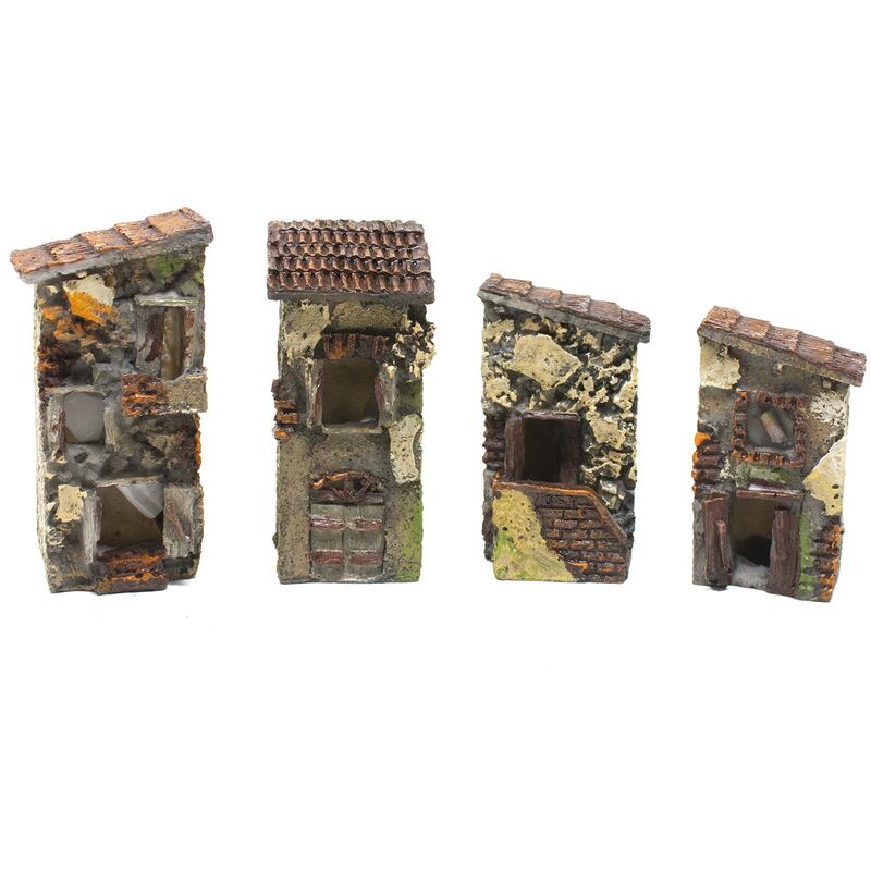 foto del prodotto 4 casette per presepe in resina 9,5x4,5 cm c3063
