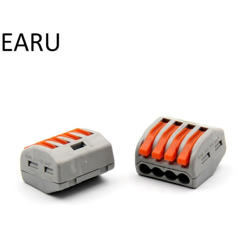 foto del prodotto 4 connettori elettrici conduttori morsettiere terminali a 4 cavi fili a leva 32a - - trade shop traesio