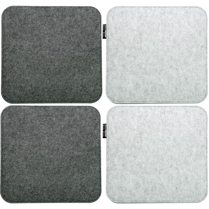 foto del prodotto 4 cuscini di feltro per sedie 35x35cm quadrato 8mm bicolore grigio