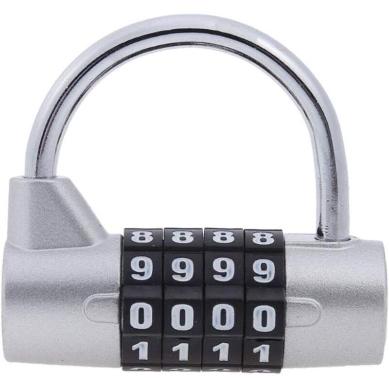 foto del prodotto 4 digit resettable combination lock for gym locker, outdoor, fence