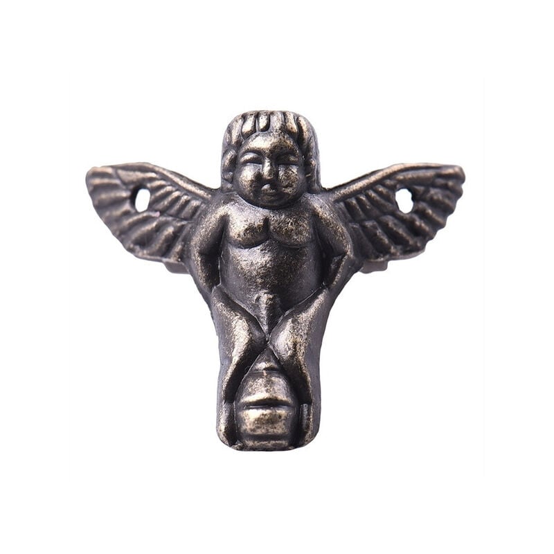 foto del prodotto 4 gambe in lega di zinco per mobili, gambe da tavolo, a forma di angelo vintage, piedini decorativi, gambe ad angolo, cassa in legno