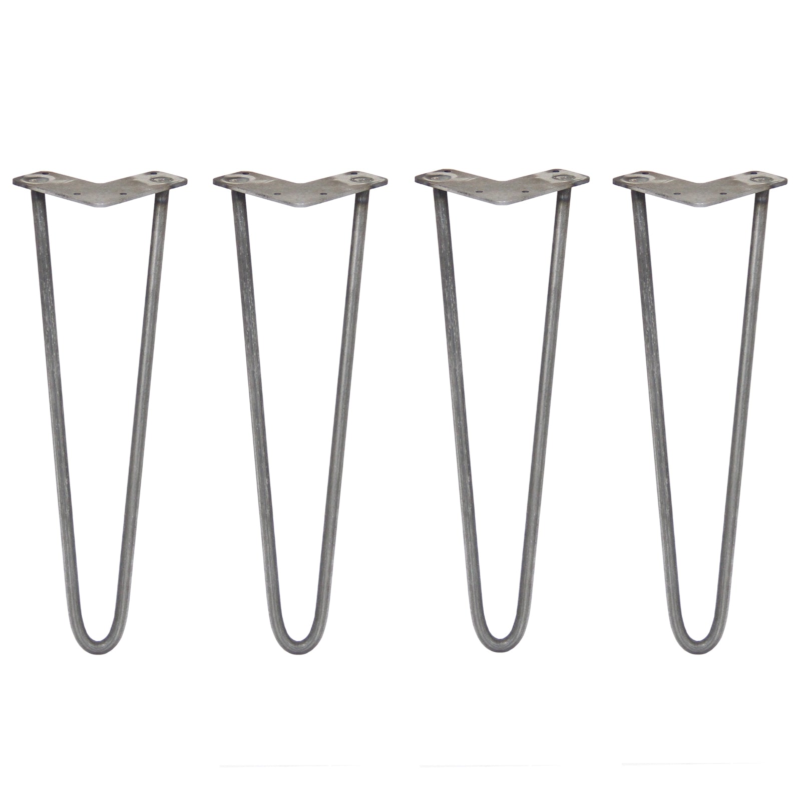 foto del prodotto 4 gambe per tavolo a forcina skiski legs 40.6cm acciaio naturale 2 rebbi 12mm