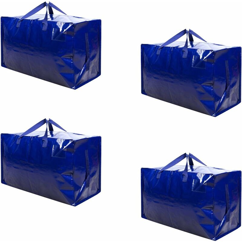 foto del prodotto 4 grandi borse portaoggetti resistenti con chiusura a cerniera e tasca per etichette per trasloco, deposito vestiti, borsa per biancheria,