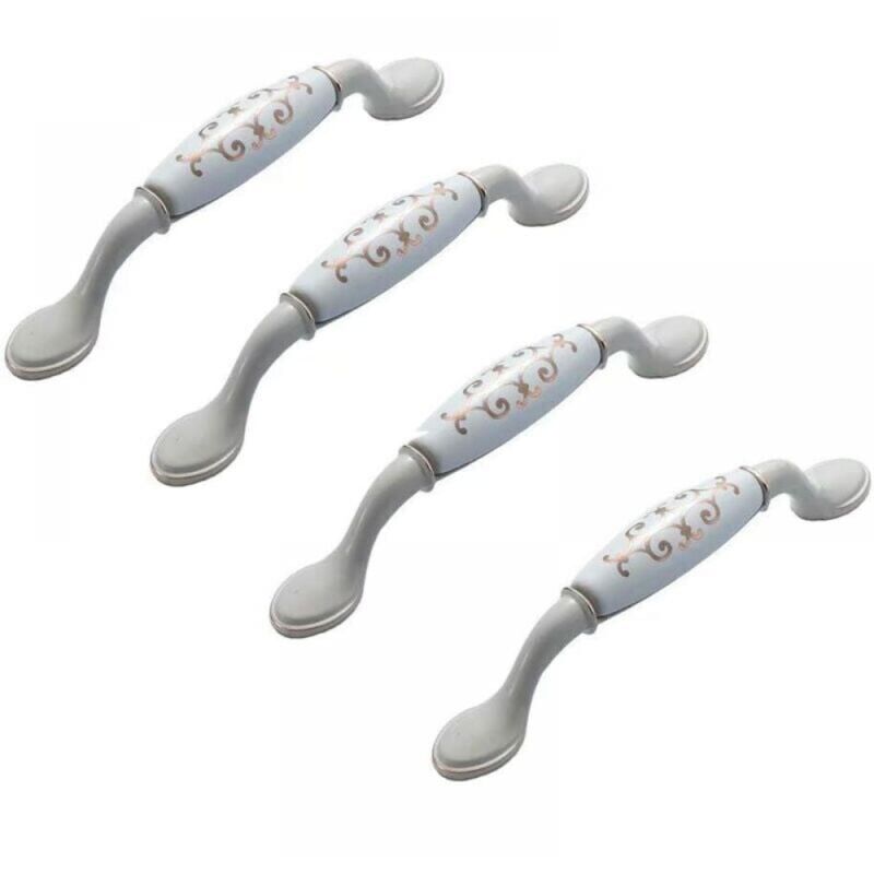 foto del prodotto 4 maniglie in ceramica per mobili 96 mm , maniglie per mobili da cucina, maniglie per ante di mobili, maniglie per ante di mobili da cucina in lega