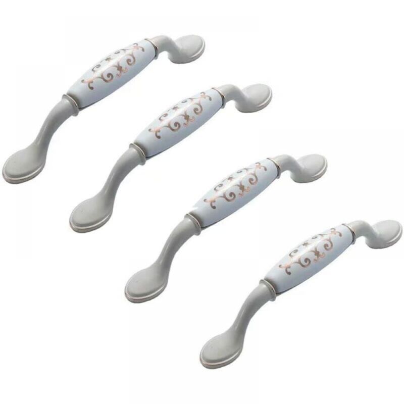 foto del prodotto 4 maniglie per mobili in ceramica 96 mm , maniglie per mobili da cucina, maniglie a barra per porte di mobili, maniglie per porte di mobili in lega