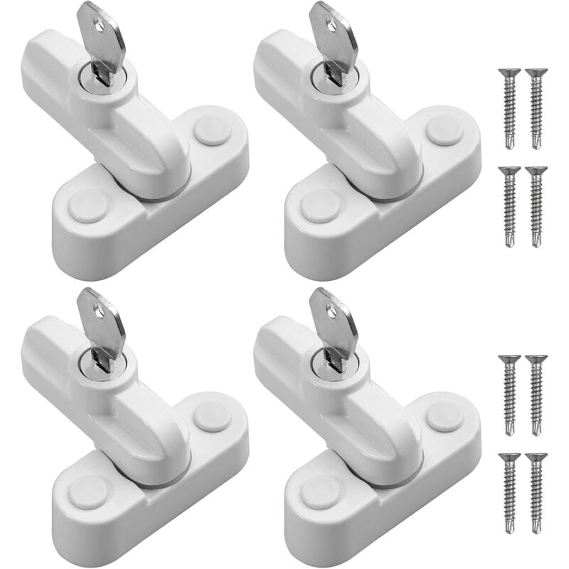 foto del prodotto 4 pack security door locks zinc alloy durable latches blocks handle with fixing screws home security for doors and windows