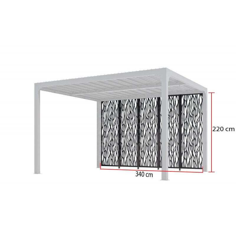 foto del prodotto 4 pannelli moucharabieh in acciaio per lato 3,6m per pergola per 3630