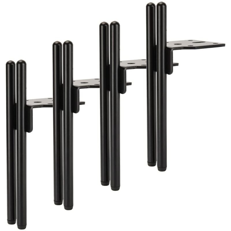 foto del prodotto 4 pcs gambe di mobili in metallo gambe ricambio per tavolo divano letto con viti nero 18cm