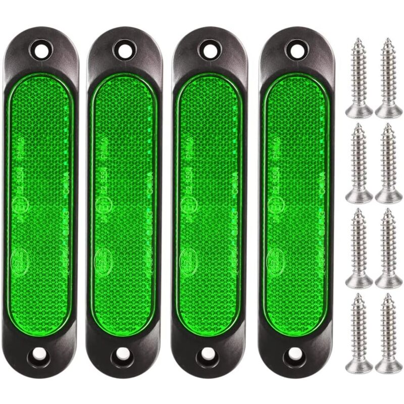 foto del prodotto 4 pezzi 12v 24v anteriore 27 led rimorchio marcatore, posteriore led rimorchio parcheggio frecce per camion autobus barca camper camion suv utv, verde