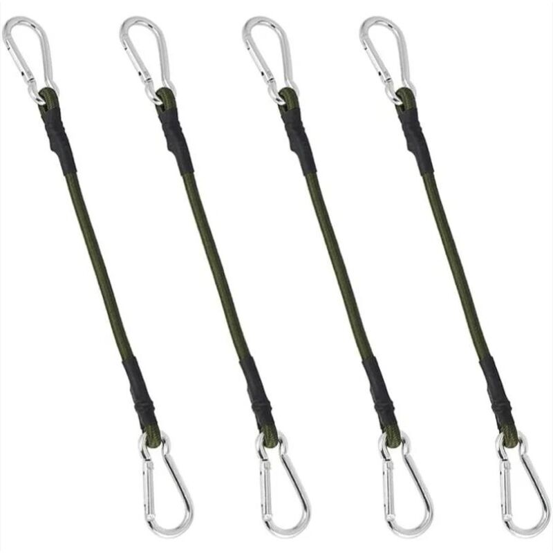 foto del prodotto 4 pezzi 30 cm moschettone elastico elastico per campeggio, bagagli, cordino per tenda da viaggio, stendibiancheria da campeggio