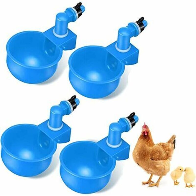 foto del prodotto 4 pezzi abbeveratoio automatico per polli abbeveratoio automatico per polli abbeveratoio per pollame abbeveratoio in plastica blu abbeveratoio per
