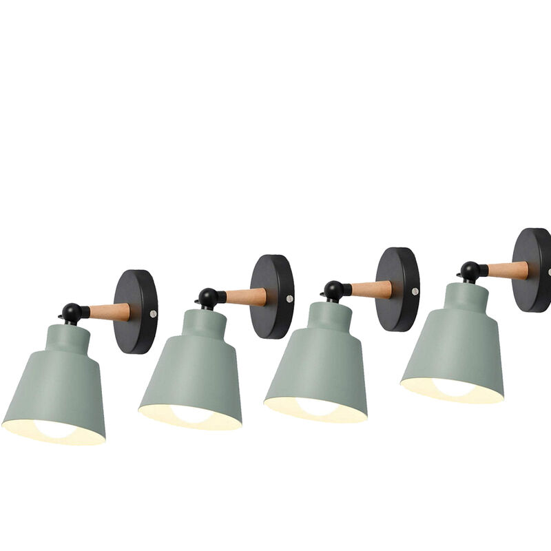 foto del prodotto 4 pezzi applique da parete interno, moderna lampada da parete con paralume regolabile e27 edison per soggiorno camera da letto sala da pranzo verde 