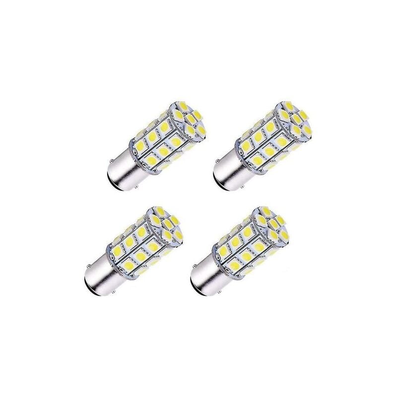 foto del prodotto 4 pezzi ba15d 5050 27 smd super white led lampadine per auto barca camper