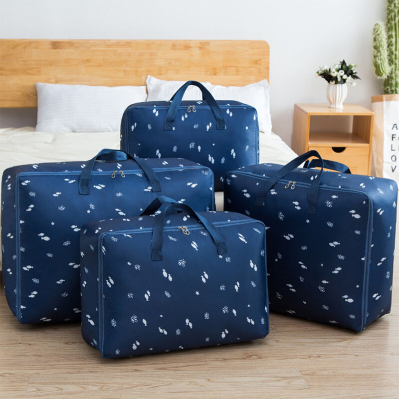 foto del prodotto 4 pezzi borse portaoggetti grande, borsa vestiti scatole organizzatore contenitori con zip, tessuto oxford resistente borsa di stoccaggio sotto