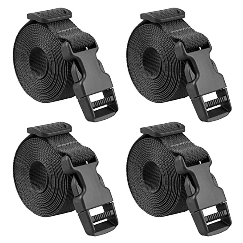 foto del prodotto 4 pezzi cinghia con fibbia a sgancio rapido 2,5x150 cm cinghia per valigia piccola cinghia a cricchetto in plastica per fissaggio bagagli in