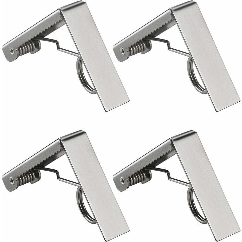 foto del prodotto 4 pezzi clip per tovaglia, clip per tovaglia in acciaio inox a molla supporto per tovaglia per feste al ristorante picnic