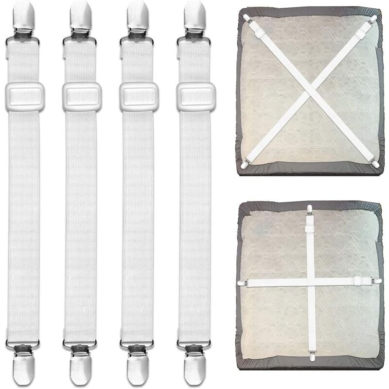 foto del prodotto 4 pezzi da 35 cm a 210 cm supporto per lenzuolo con angoli, supporto per lenzuolo con angoli regolabile, supporto per lenzuolo adatto a tutti i