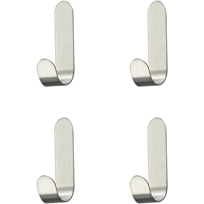 foto del prodotto 4 pezzi ganci adesivi in acciaio inossidabile, ganci autoadesivi, per asciugamani, chiavi, casa, cucina, bagno, antiruggine e - bebusingoto