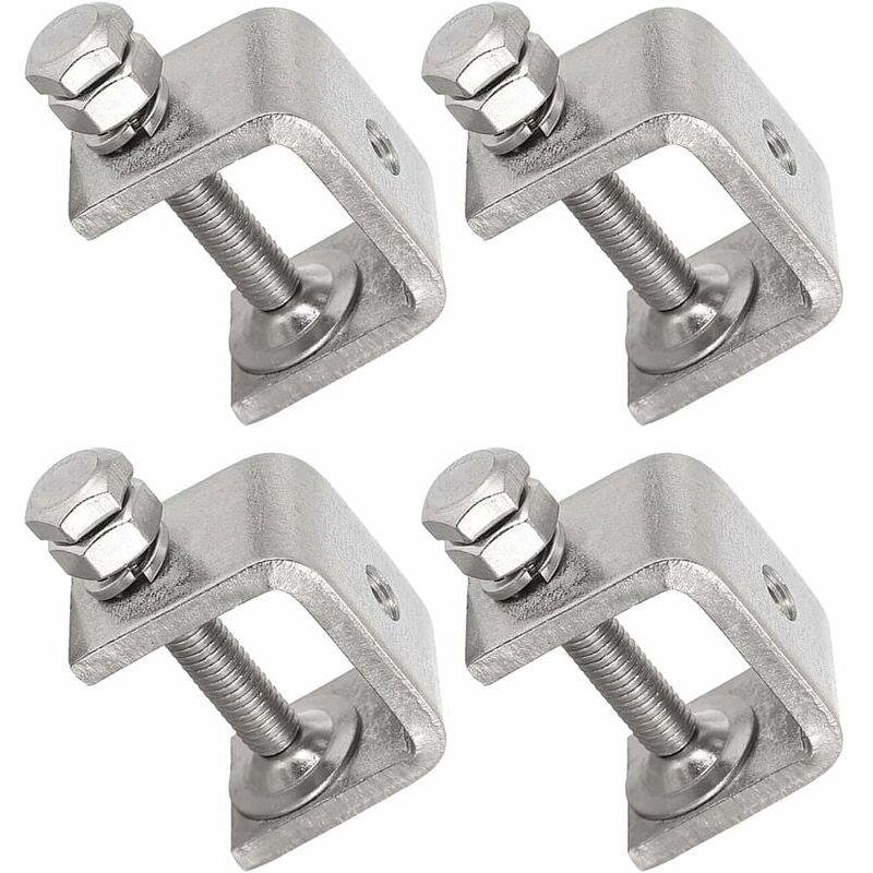 foto del prodotto 4 pezzi in acciaio inossidabile 304 pinze a forma di u pinze in legno a forma di c pinze robuste a forma di c con ampia apertura delle ganasce