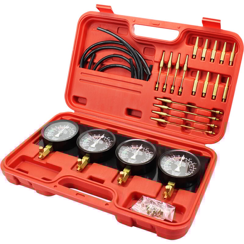 foto del prodotto 4 pezzi kit misuratori di vuoto per sincronizzazione carburatore, depressurizzatore per carburatore con adattatori corti, carburatore per vuoto,